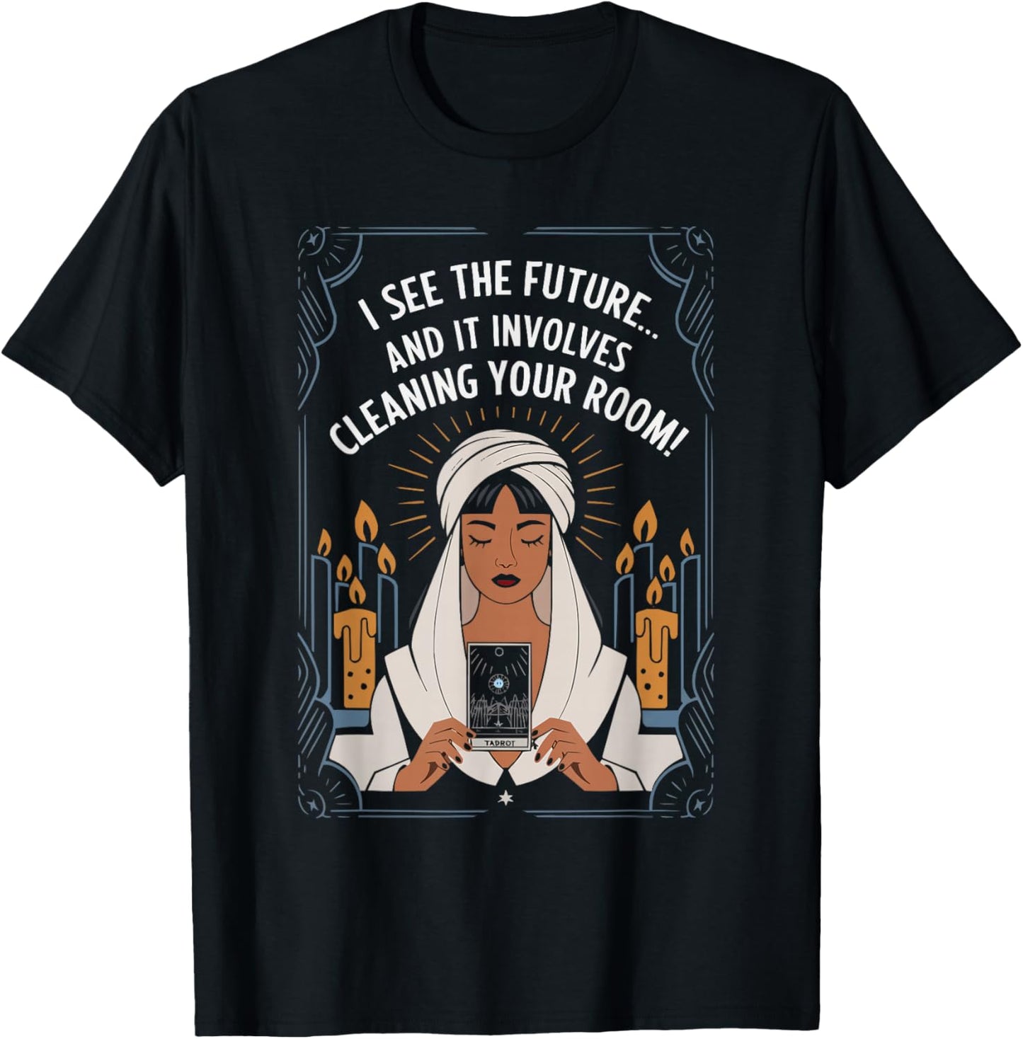 Tarot Card Reading Occult Dark Magic Tarot Reader Mom T-Shirt - T-Shirt | Black