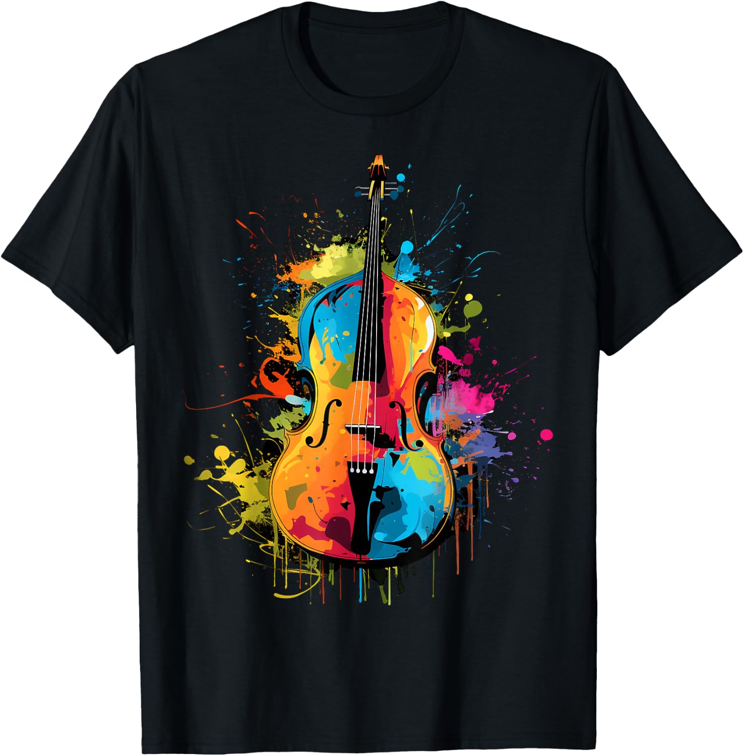 Men, Women and Kids Double Bass Upright Bass T-Shirt - T-Shirt | Black