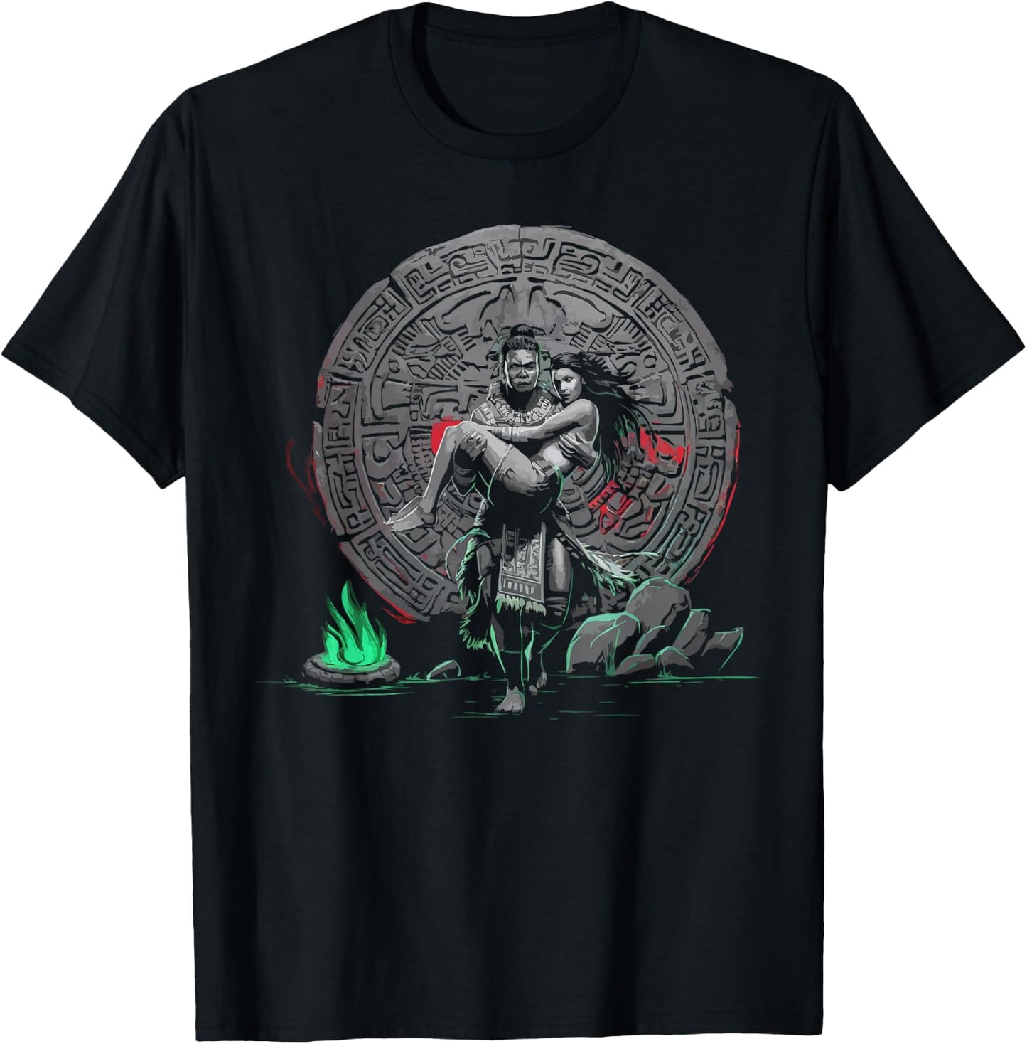 Aztec Warrior Mayan Indigenous Mexican Aztec Jaguar T-Shirt - T-Shirt | Black