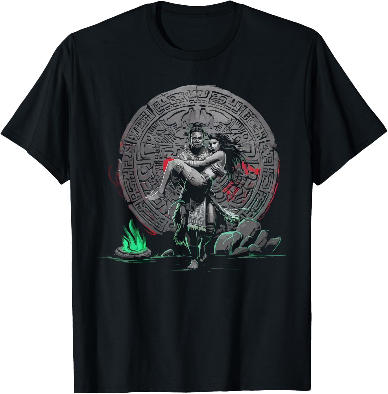 Aztec Warrior Mayan Indigenous Mexican Aztec Jaguar T-Shirt - T-Shirt | Black