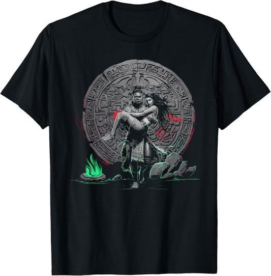 Aztec Warrior Mayan Indigenous Mexican Aztec Jaguar T-Shirt - T-Shirt | Black