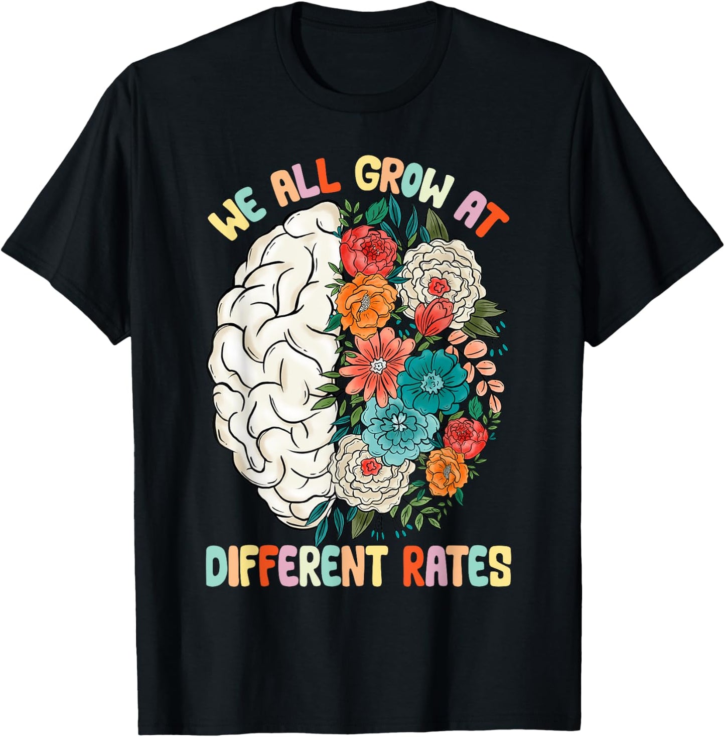 We All Grow At Different Rates Back To School Teacher Women T-Shirt - T-Shirt | Black