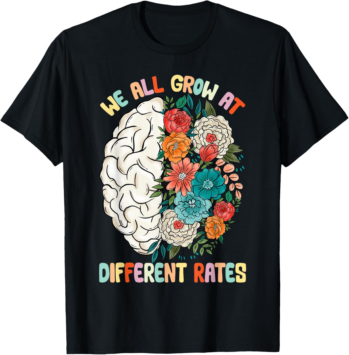 We All Grow At Different Rates Back To School Teacher Women T-Shirt - T-Shirt | Black