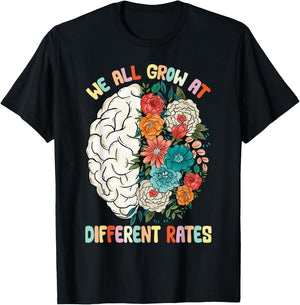 We All Grow At Different Rates Back To School Teacher Women T-Shirt - T-Shirt | Black