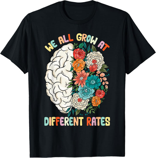 We All Grow At Different Rates Back To School Teacher Women T-Shirt - T-Shirt | Black