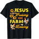 Jesus Praising And Farm Raising Chicken Farmer Christian T-Shirt - T-Shirt | Black