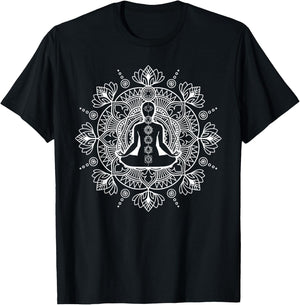 Chakra Design For Yoga Meditation T-Shirt - T-Shirt | Black