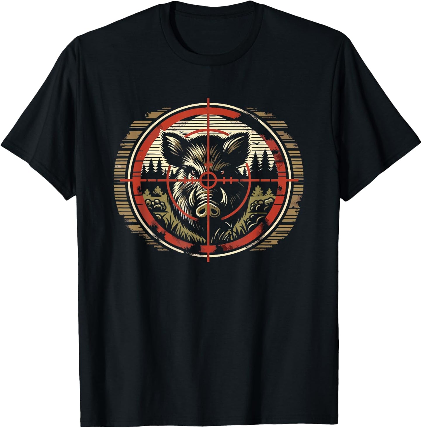 Hunting Wildlife Fishing Outdoors Deer Animal Forest Hunt T-Shirt - T-Shirt | Black