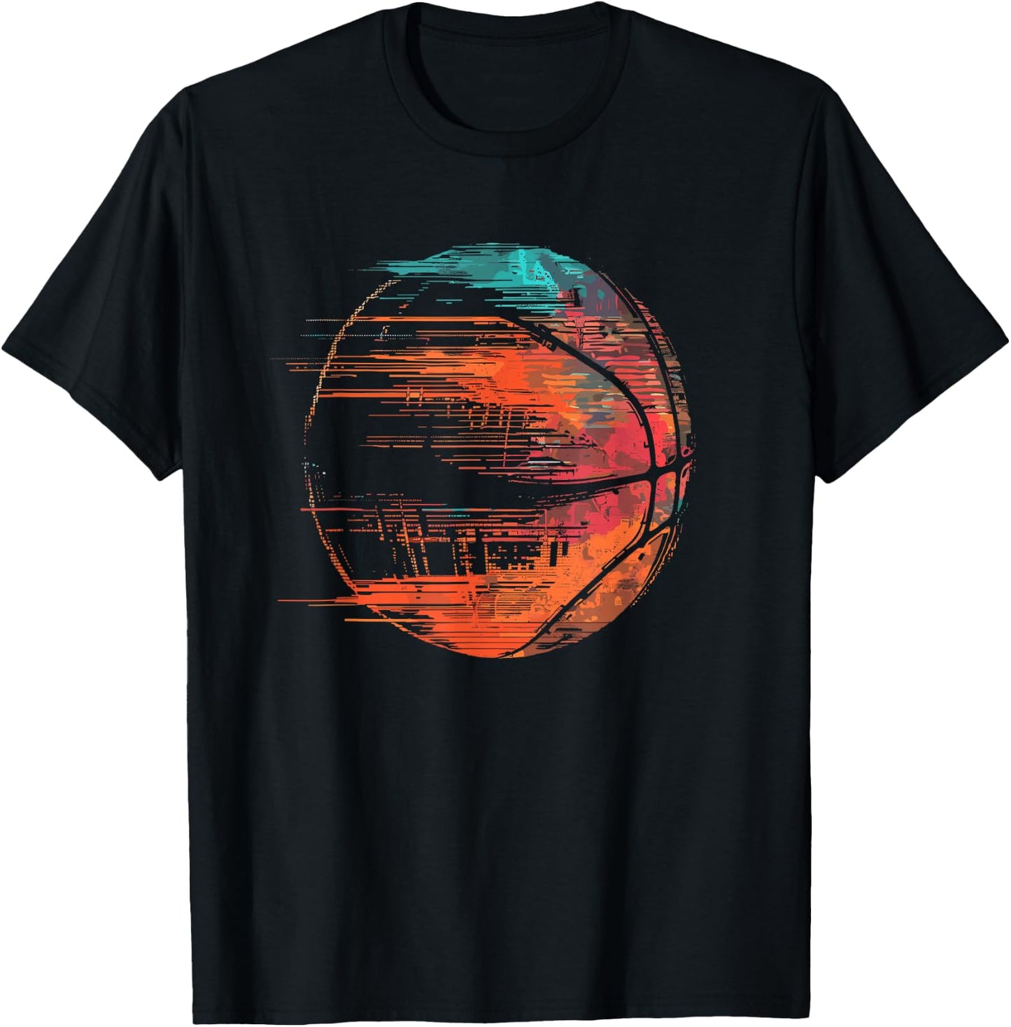 Basketball Ball Sketch T-Shirt - T-Shirt | Black