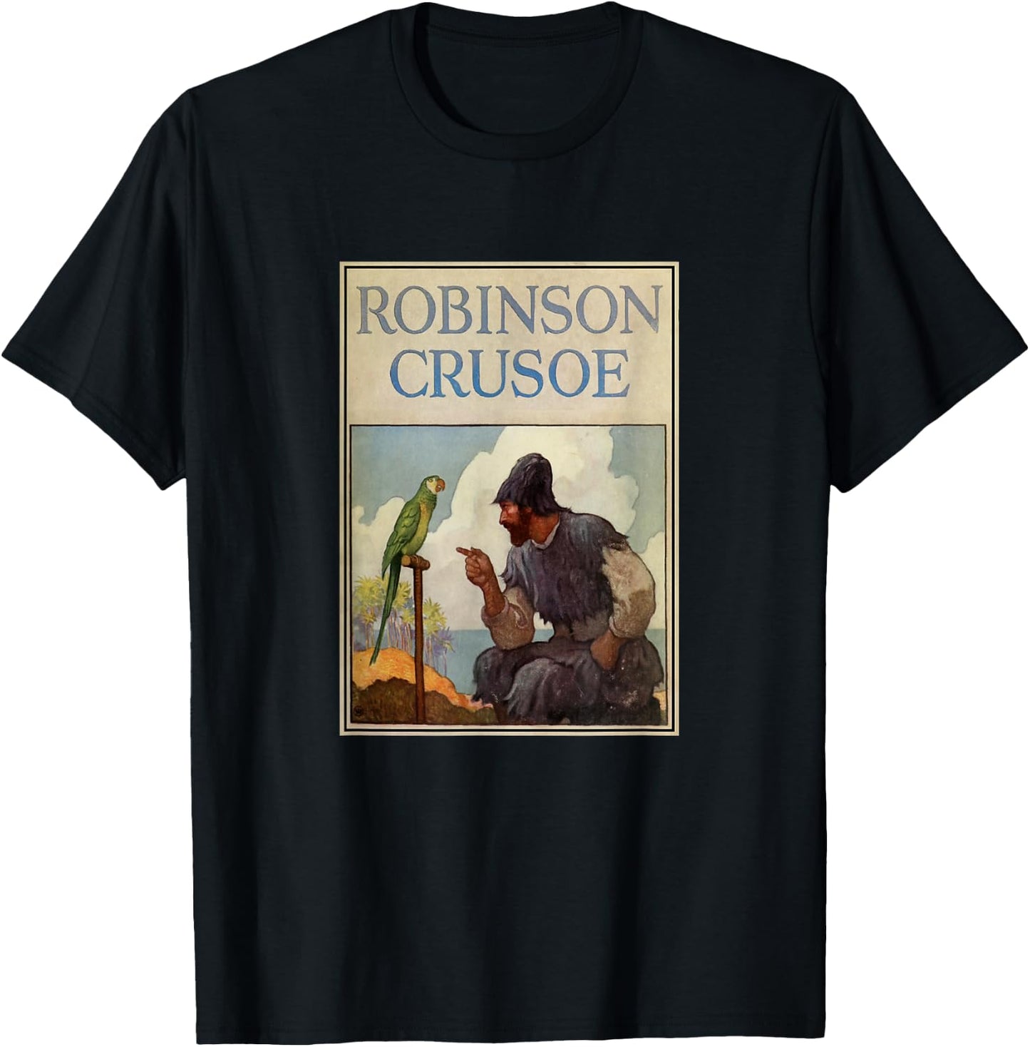 Robinson Crusoe Book Cover (1920) T-Shirt - T-Shirt | Black
