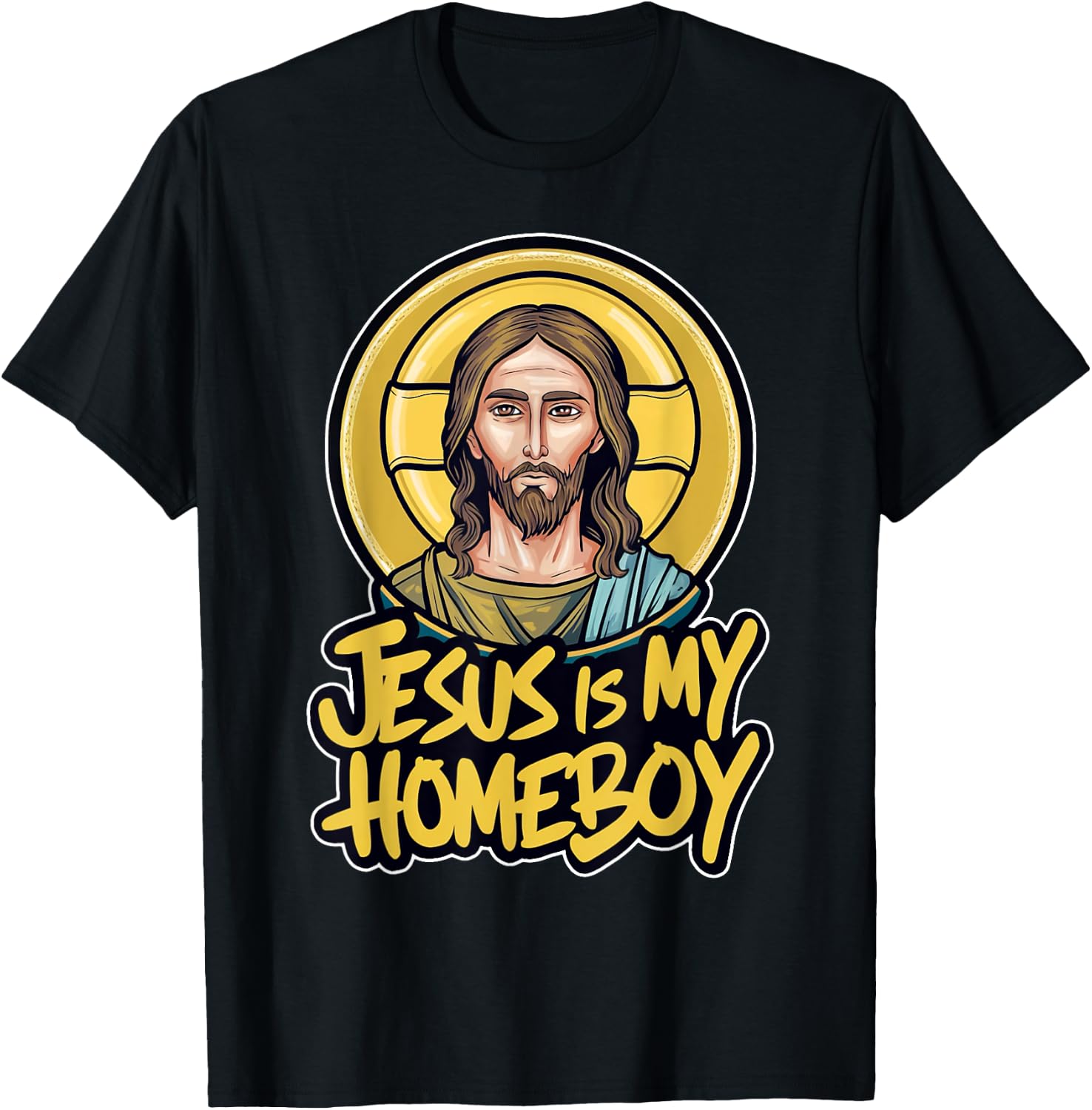 Cool and Faithful: Jesus is My Homeboy Graphic T-Shirt - T-Shirt | Black