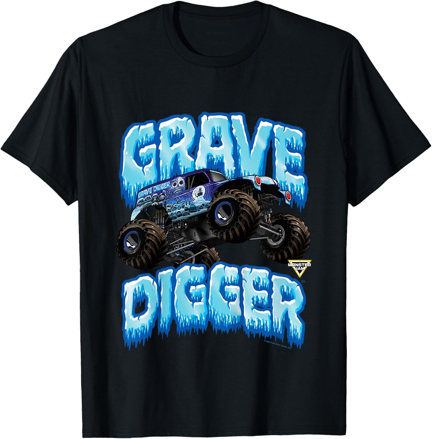 Monster Jam Kids Grave Digger Ice Cold Monster Truck T-Shirt - T-Shirt | Black