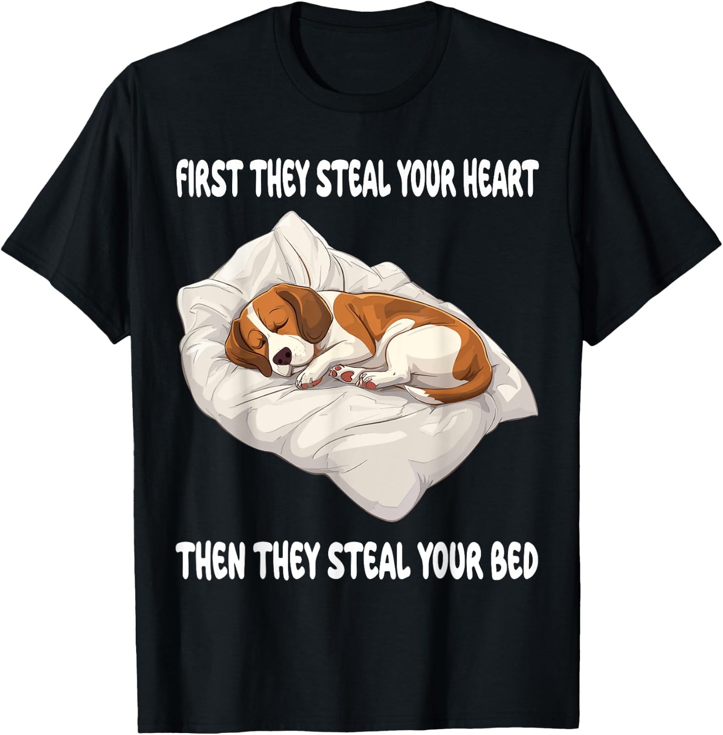 Beagle Sleeping Pajamas Nightgown T-Shirt - T-Shirt | Black