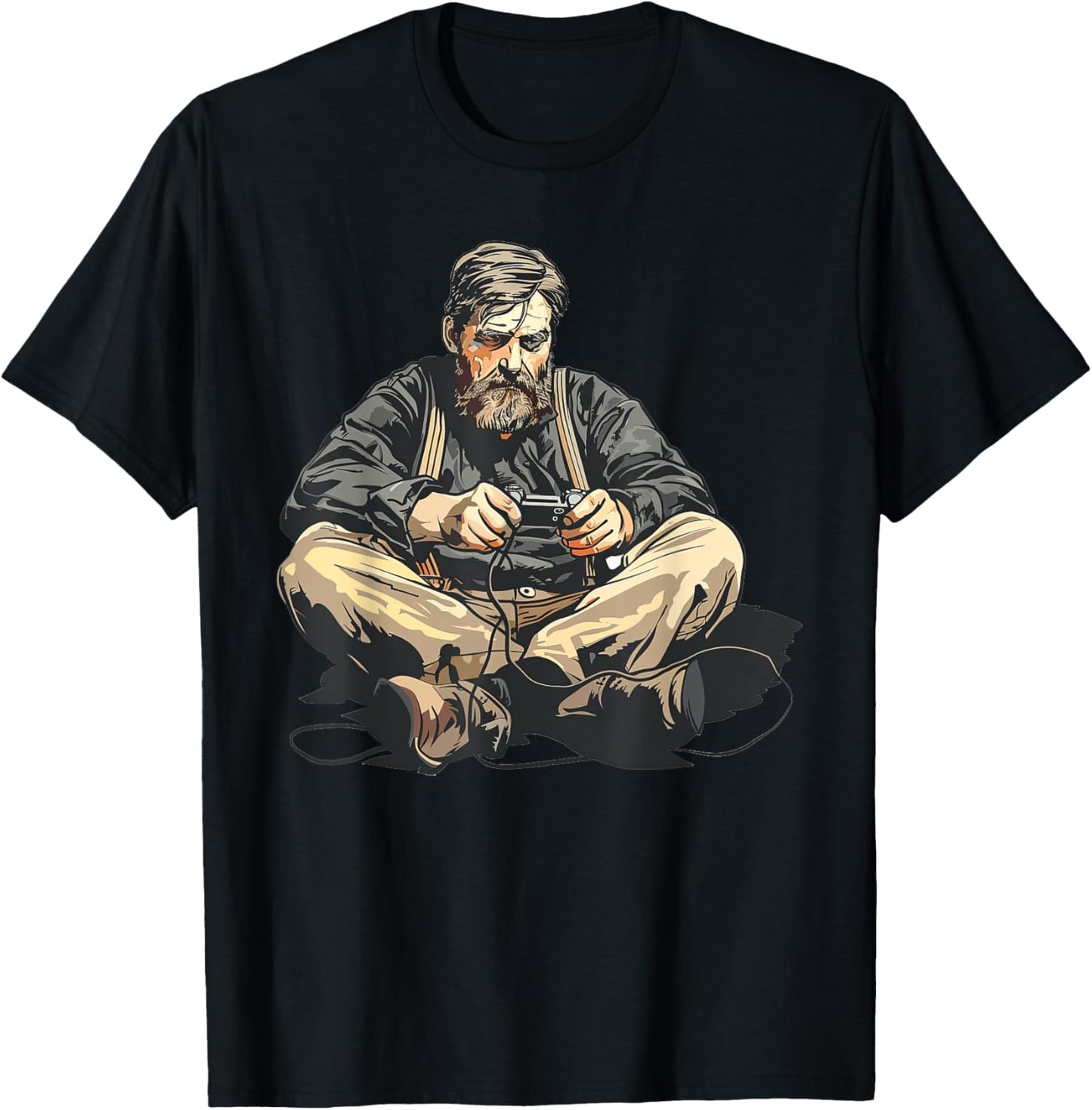 Ernest Shackleton Playing Video Games T-Shirt - T-Shirt | Black