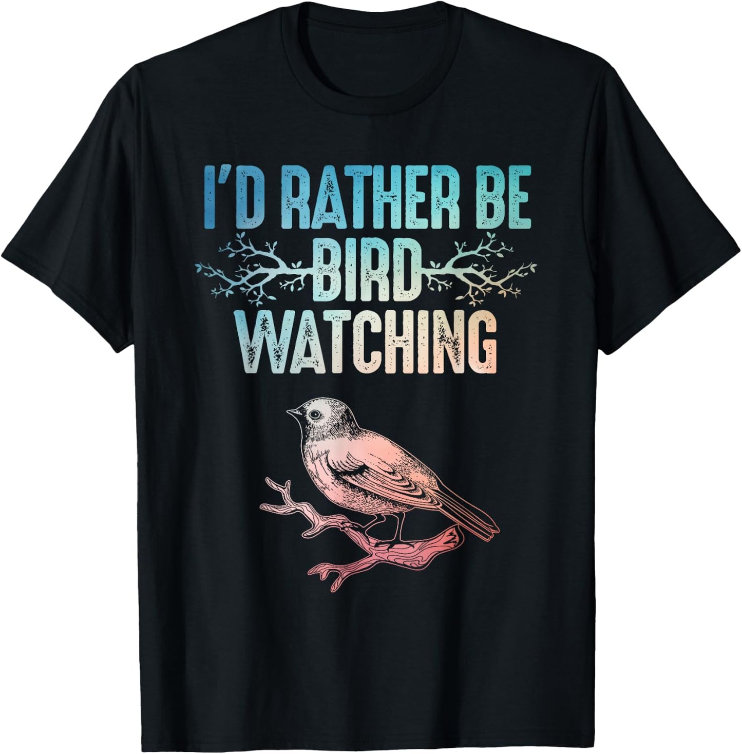 Best Birdwatching Art Women Birding Nerd Bird Lovers T-Shirt - T-Shirt | Black