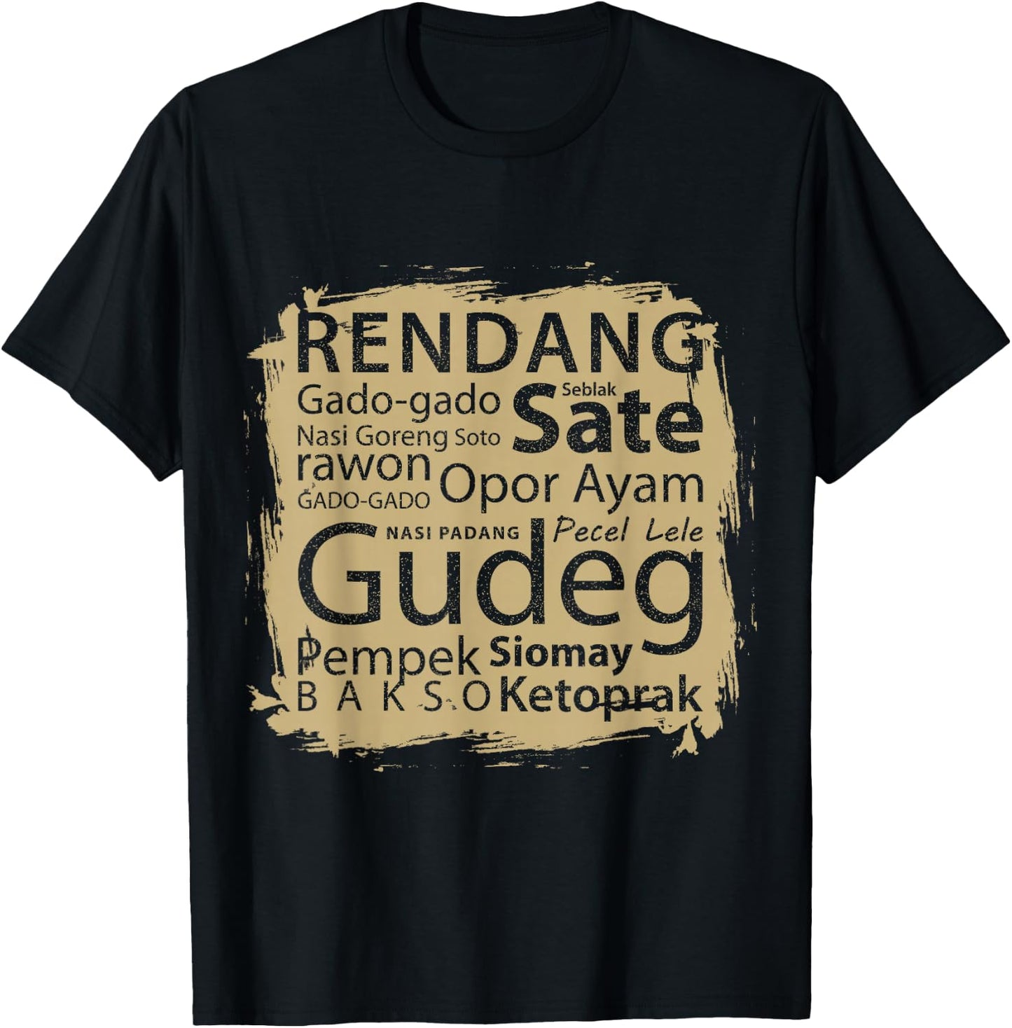 Vintage Retro Apparel Of Indonesia Food Top Favorit Indonesia Food T-Shirt - T-Shirt | Black