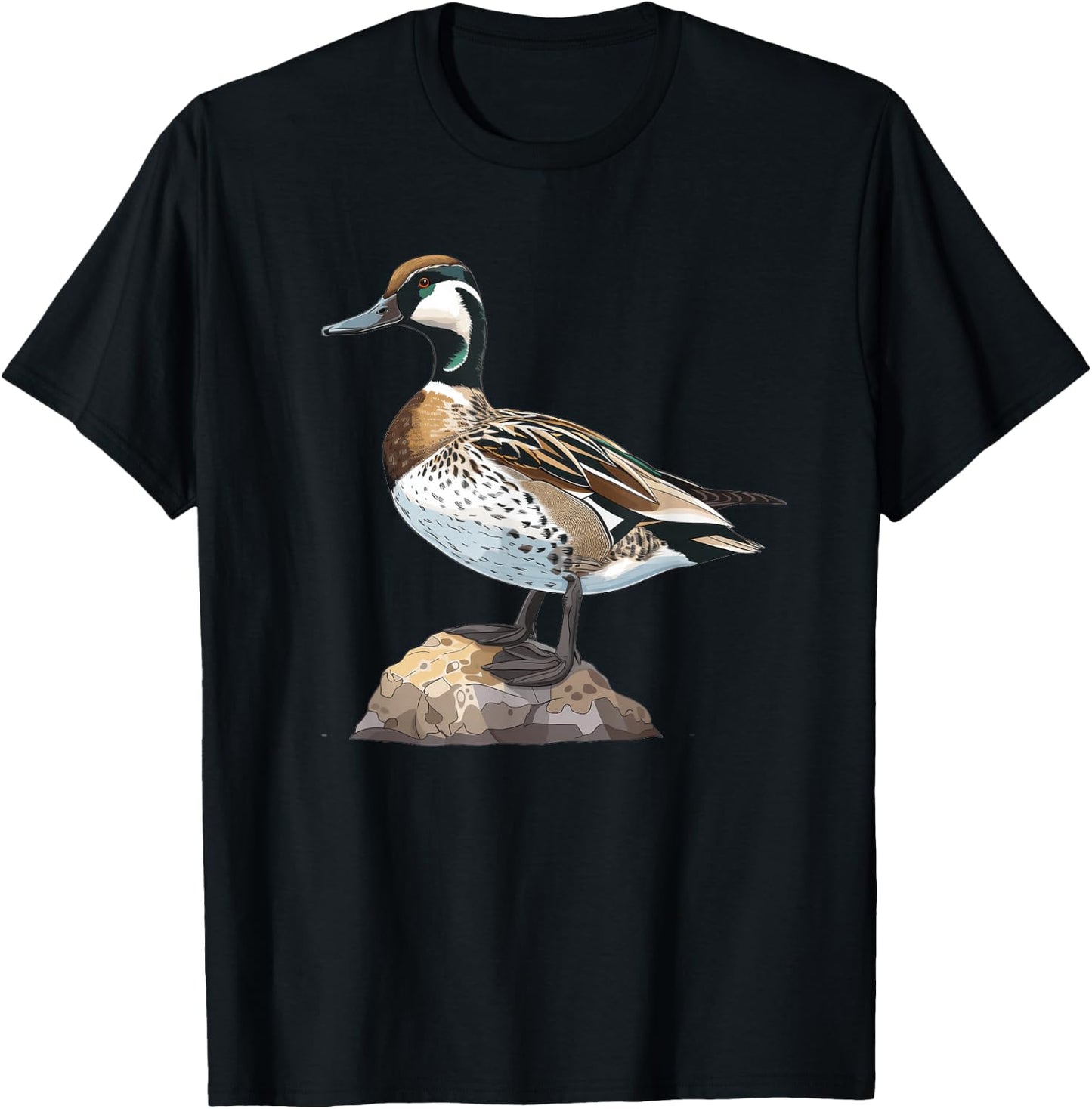 Northern Pintail On A Perch T-Shirt - T-Shirt | Black