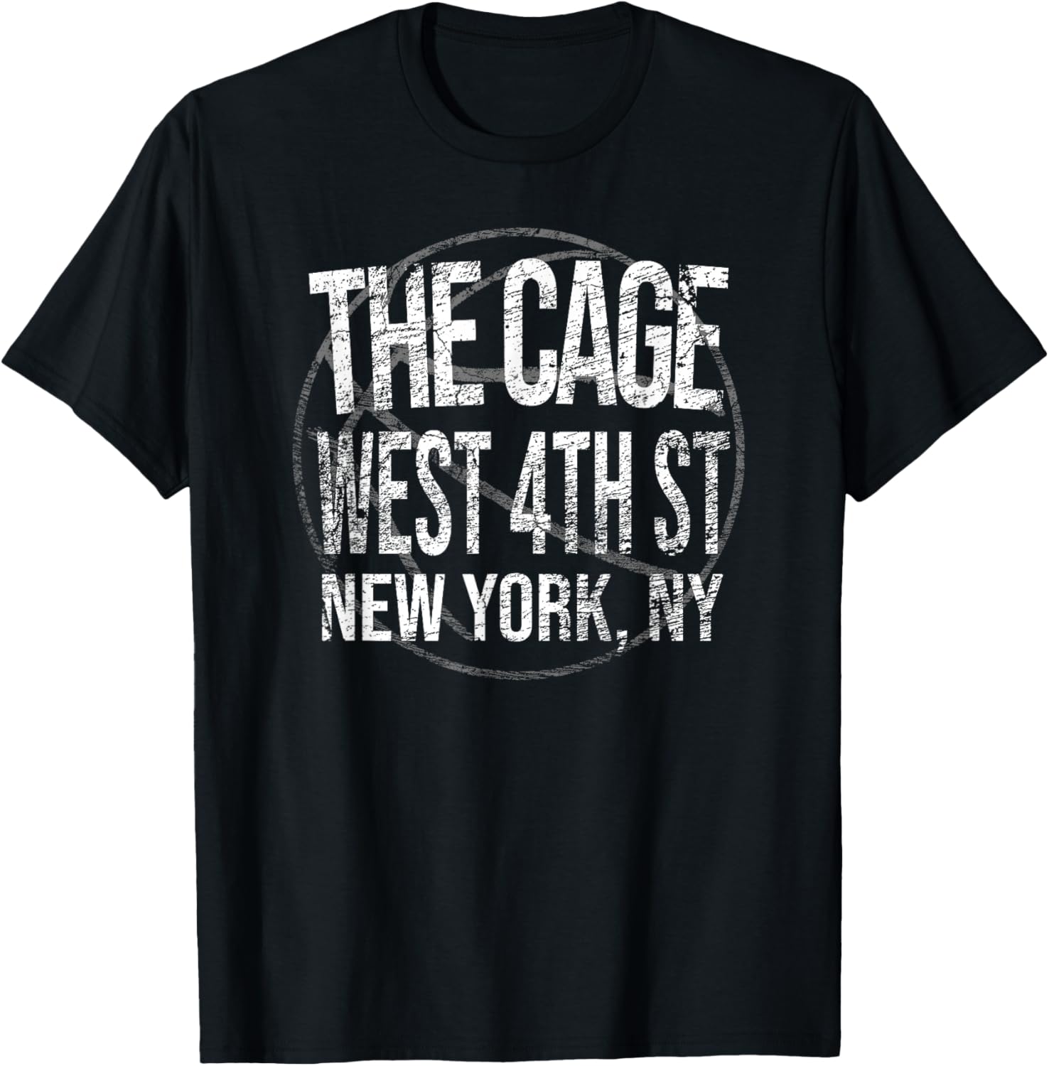 Basketball New York City THE CAGE Throwback Retro T Shirt T-Shirt - T-Shirt | Black