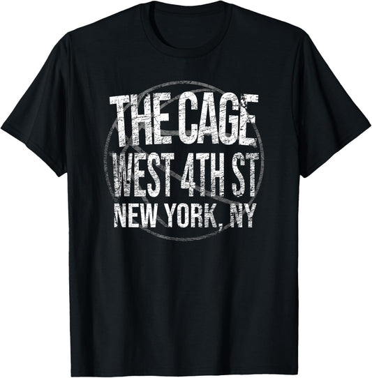 Basketball New York City THE CAGE Throwback Retro T Shirt T-Shirt - T-Shirt | Black