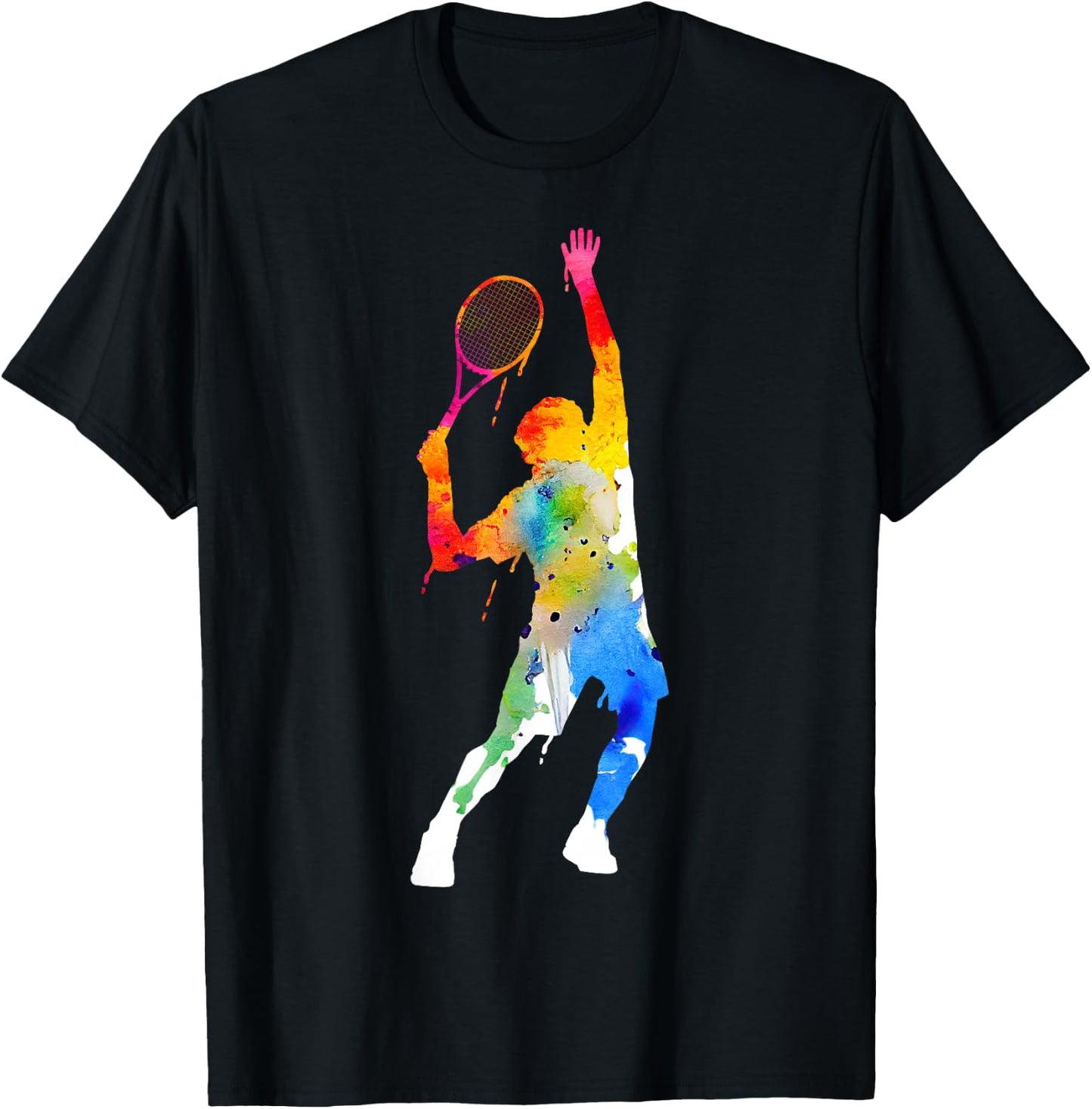 Colourful Tennis Player T-Shirt - T-Shirt | Black