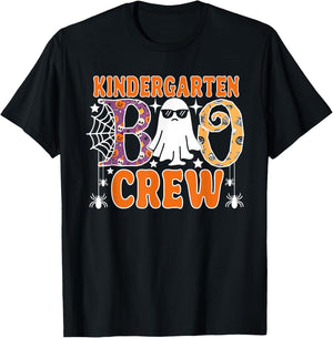 Kindergarten Boo Crew Funny Halloween Teachers Students T-Shirt - T-Shirt | Black