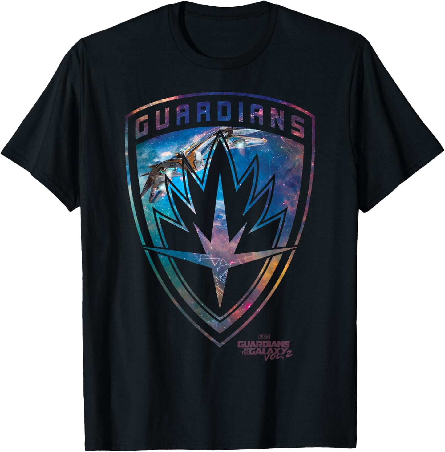 Marvel Guardians of The Galaxy Vol 2 Rainbow Ravager Badge T-Shirt - T-Shirt | Black