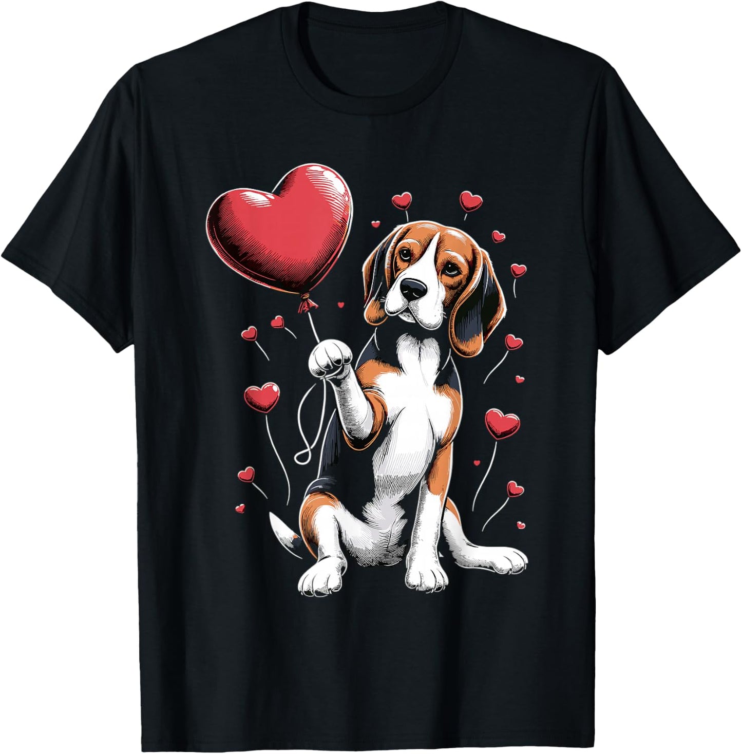 Beagle Dog Valentine's Day Dog Owner Valentine T-Shirt - T-Shirt | Black