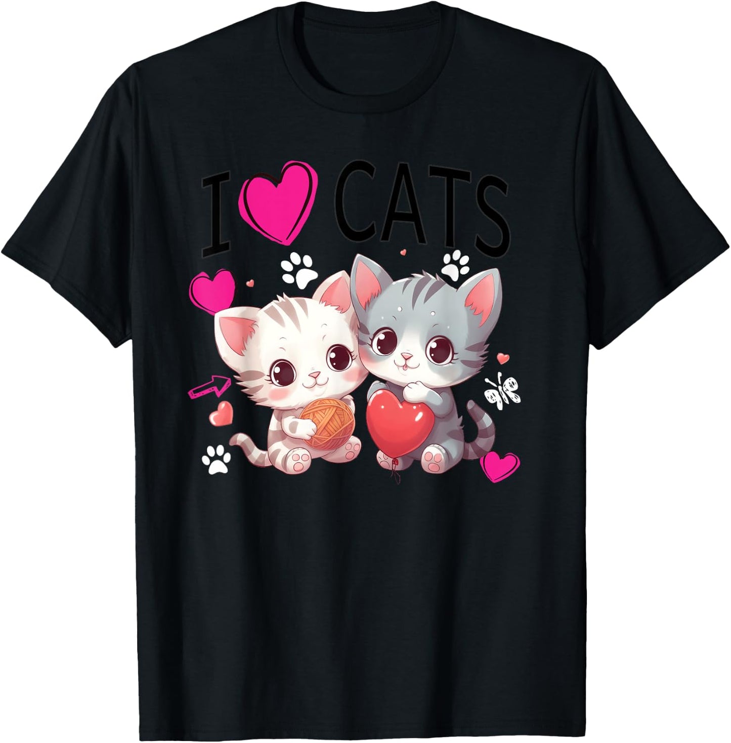 I love cats Just a girl who loves Cats Gifts idea T-Shirt - T-Shirt | Black