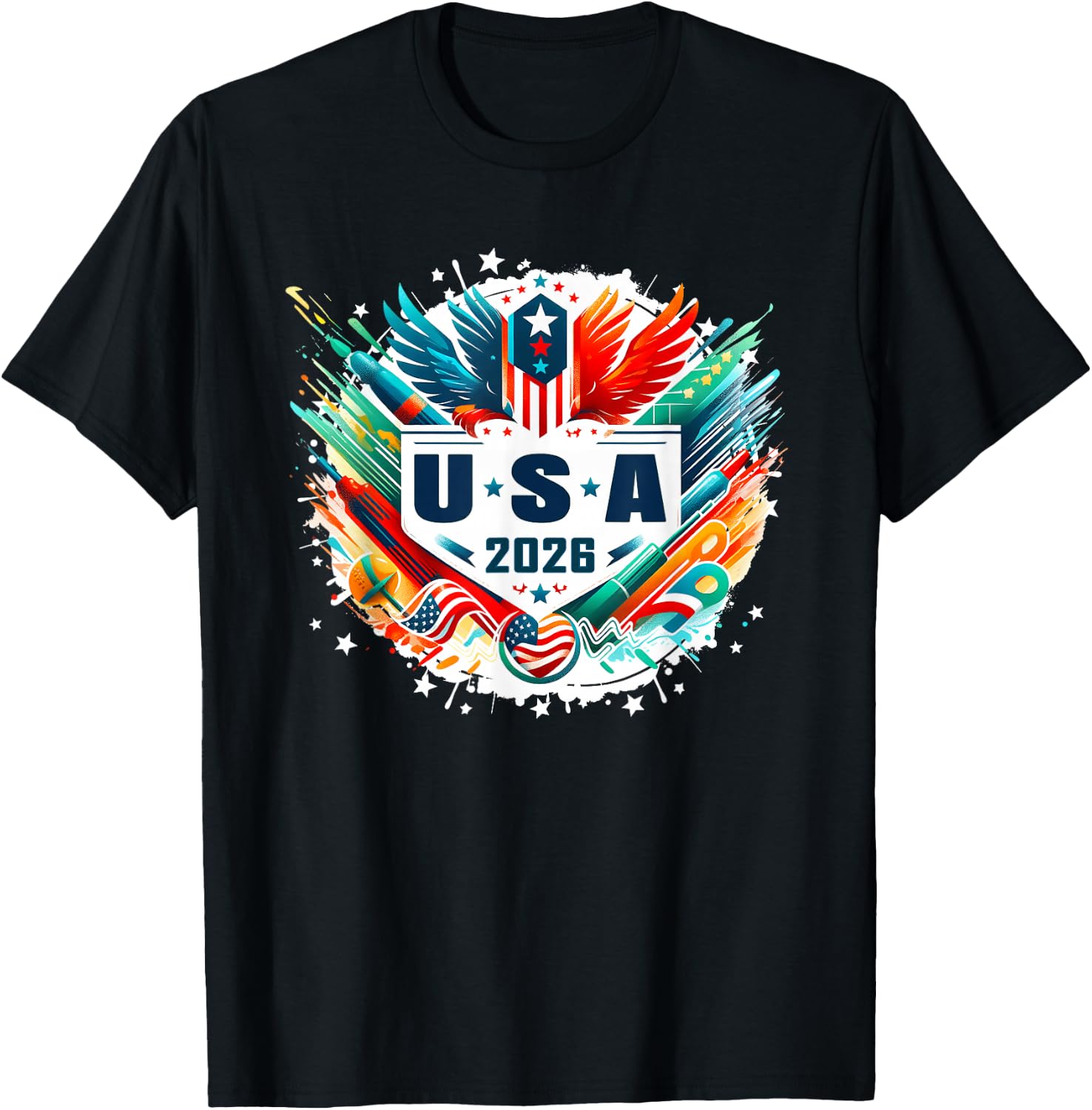 USA 2026 Go United States Sport USA Team 2026 USA T-Shirt - T-Shirt | Black