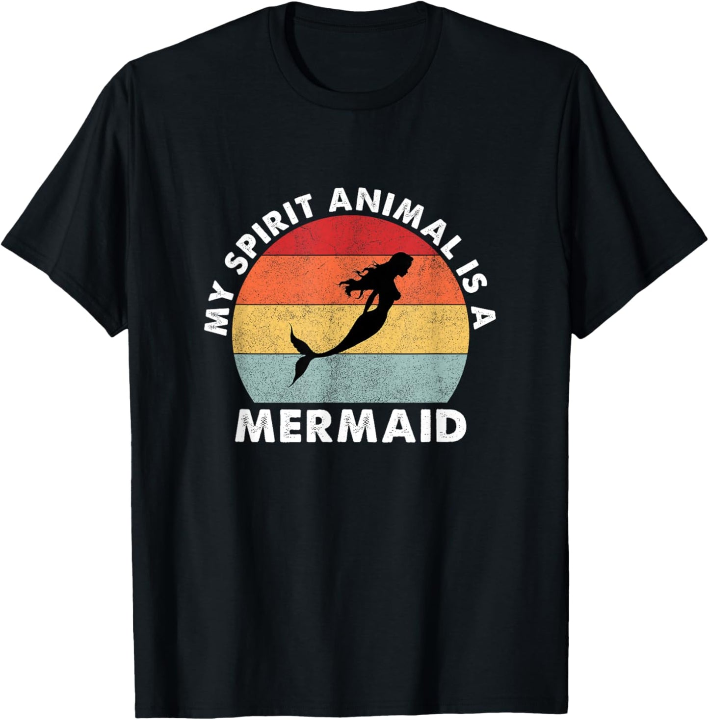 Vintage My Spirit Animal is a Mermaid T-Shirt - T-Shirt | Black