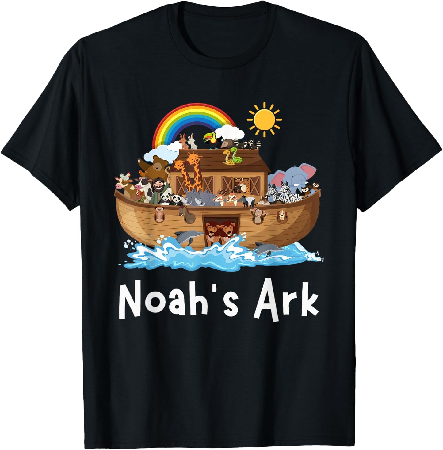 Girls Christian Faith Noah's Ark Sunday School Boy Student T-Shirt - T-Shirt | Black