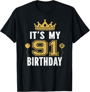 It's My 91st Birthday Gift 91 Years Old Man And Woman T-Shirt - T-Shirt | Black