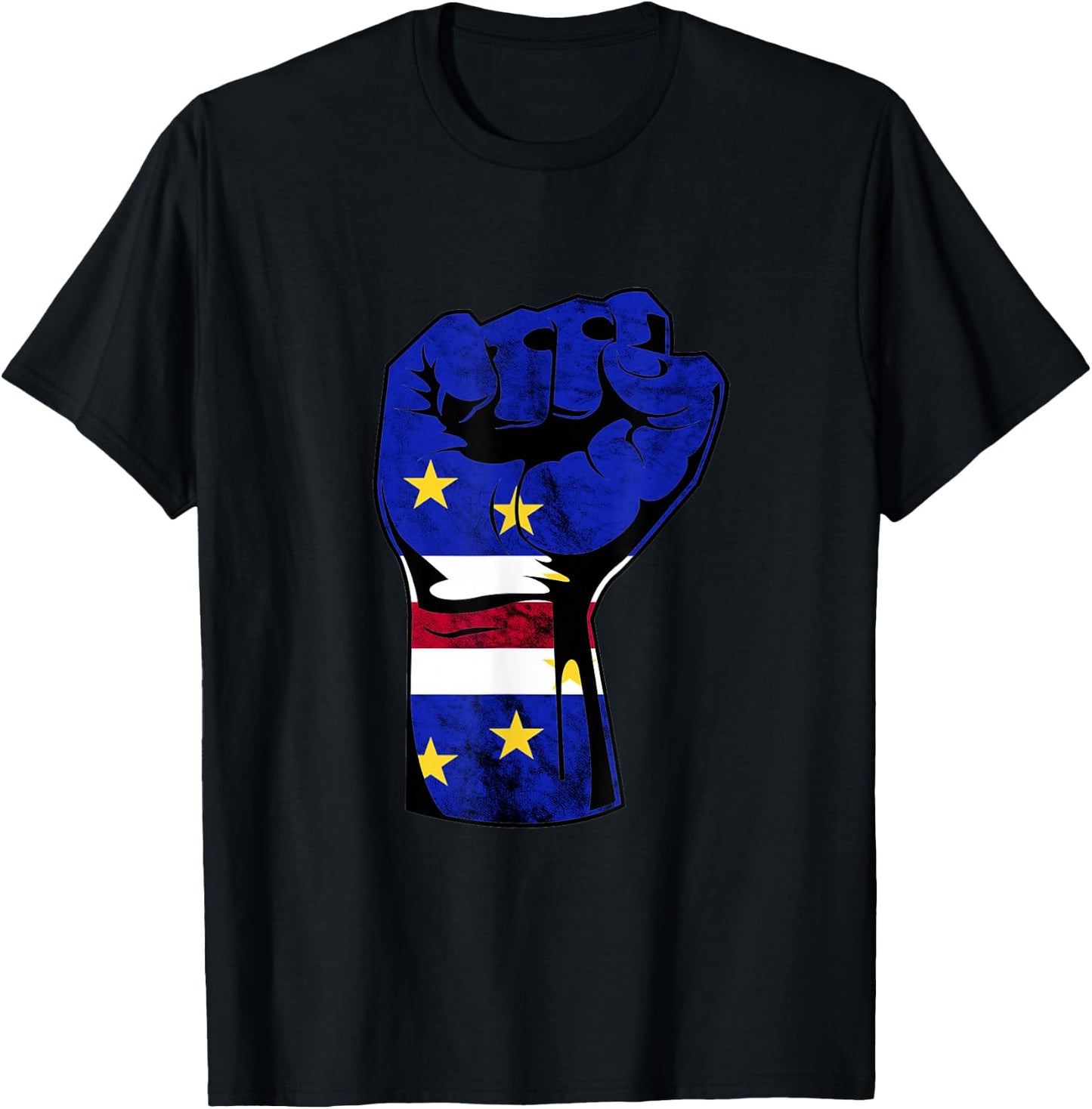 Cape Verde Cape Verdean Flag Power Handfist Cabo Pride T-Shirt - T-Shirt | Black