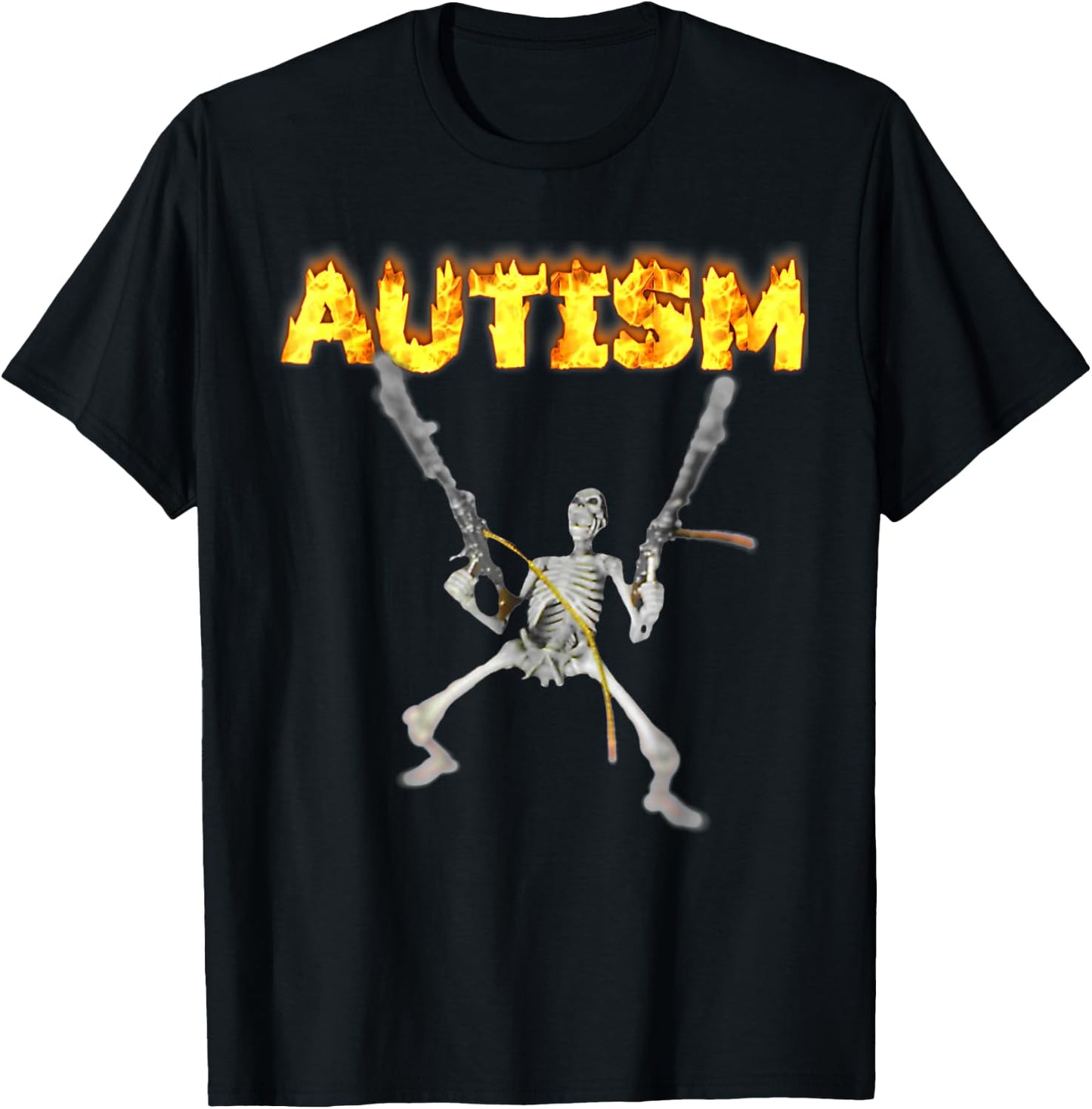 Autism Skeleton Funny Oddly Specific Dank Meme T-Shirt - T-Shirt | Black