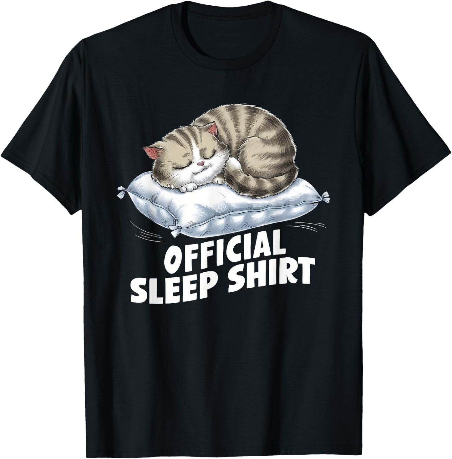 Official Sleep Shirt Cat Pajamas Nightgown T-Shirt - T-Shirt | Black