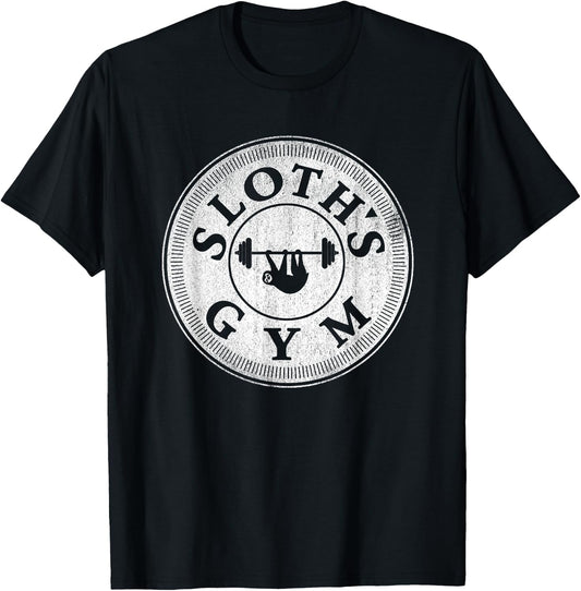 Awesome Vintage Sloths Gym Parody & T-Shirt - T-Shirt | Black