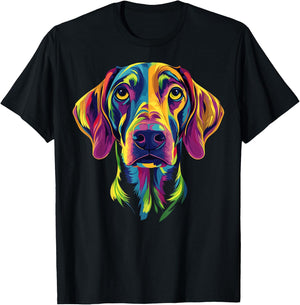 Colorful Plott Hound Face Cute Dog Lover Men Women Black T-Shirt - T-Shirt | Black