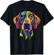 Colorful Plott Hound Face Cute Dog Lover Men Women Black T-Shirt - T-Shirt | Black