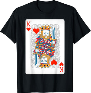 King Of Hearts Playing Cards Shirt Easy Halloween Costume T-Shirt - T-Shirt | Black