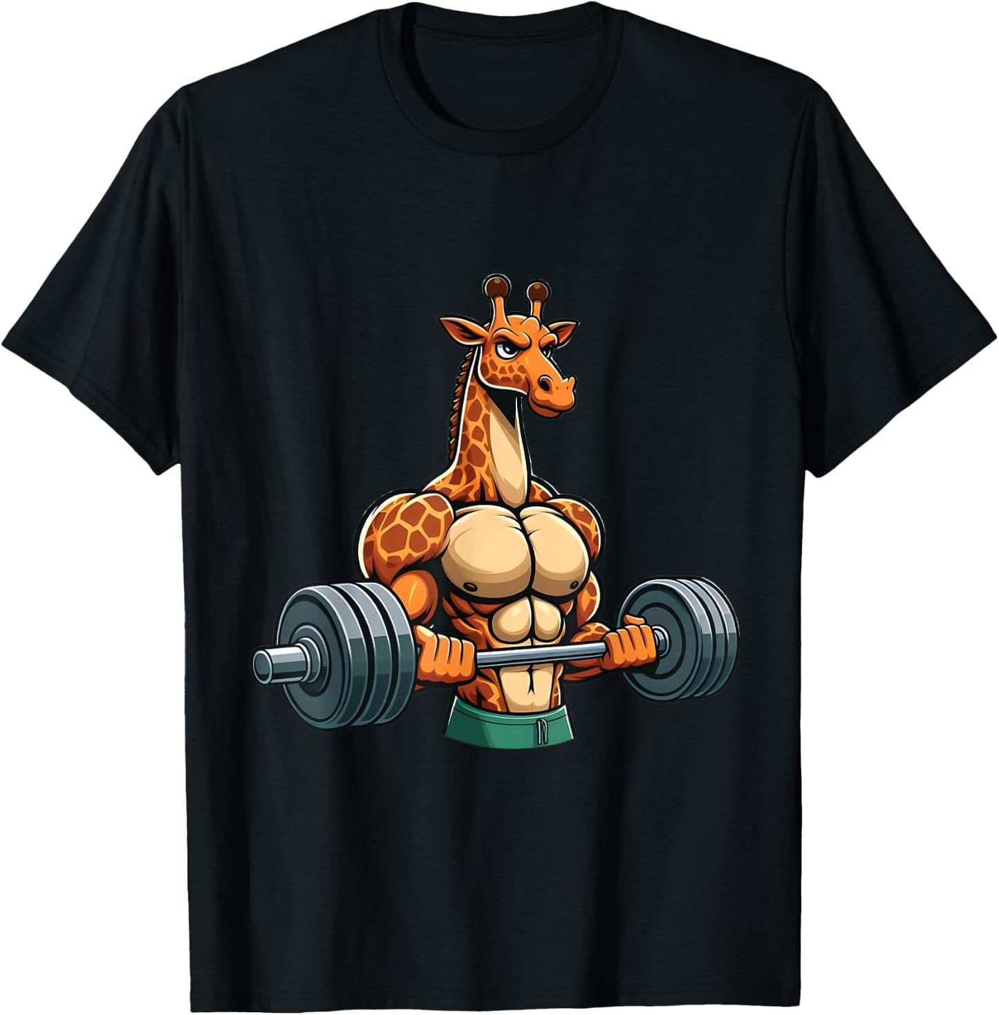 Funny Giraffe Gym Weightlifting Fitness Workout Deadlift T-Shirt - T-Shirt | Black