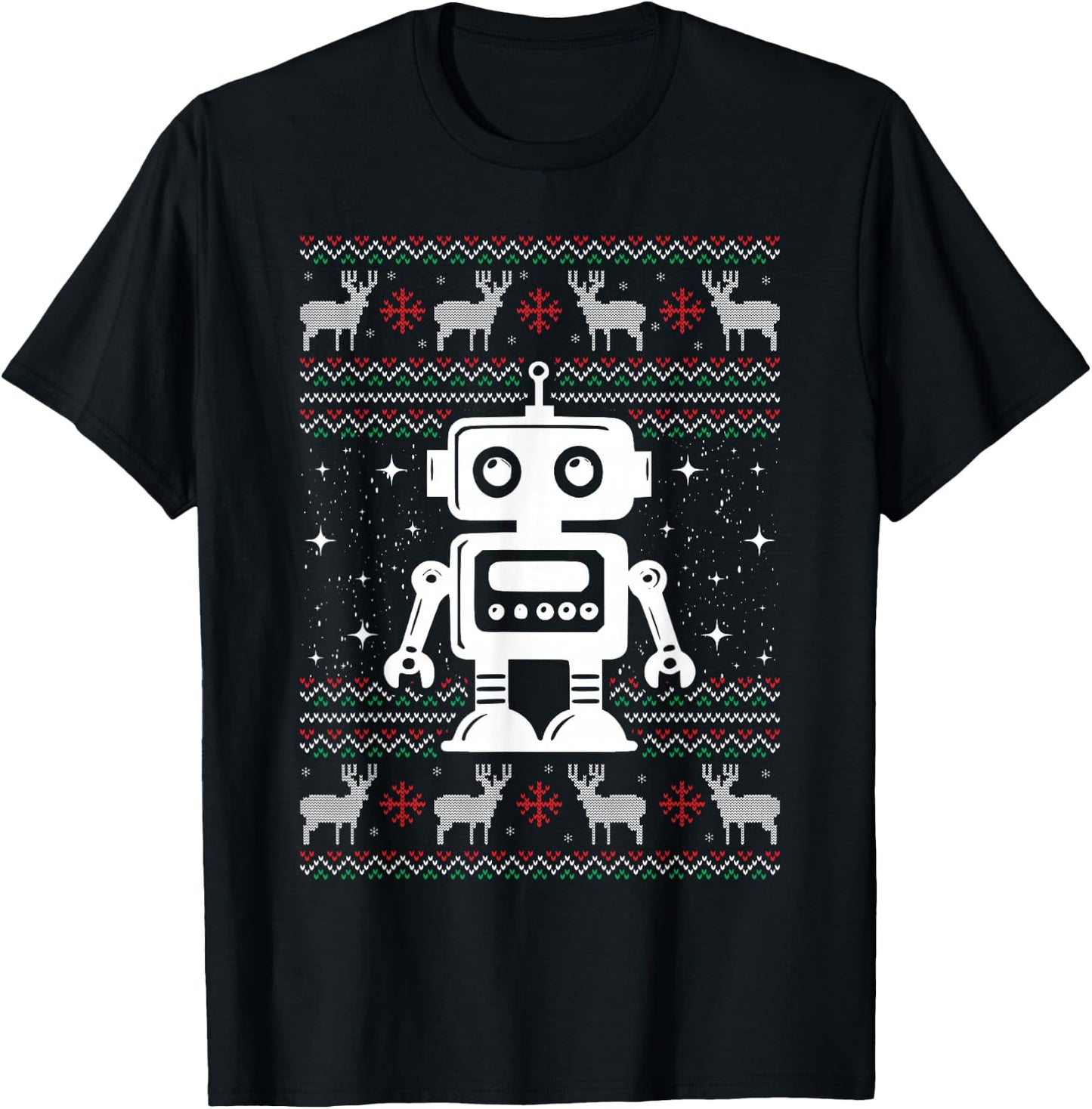 Robots Ugly Christmas Sweater Xmas - Robotics Engineer T-Shirt - T-Shirt | Black