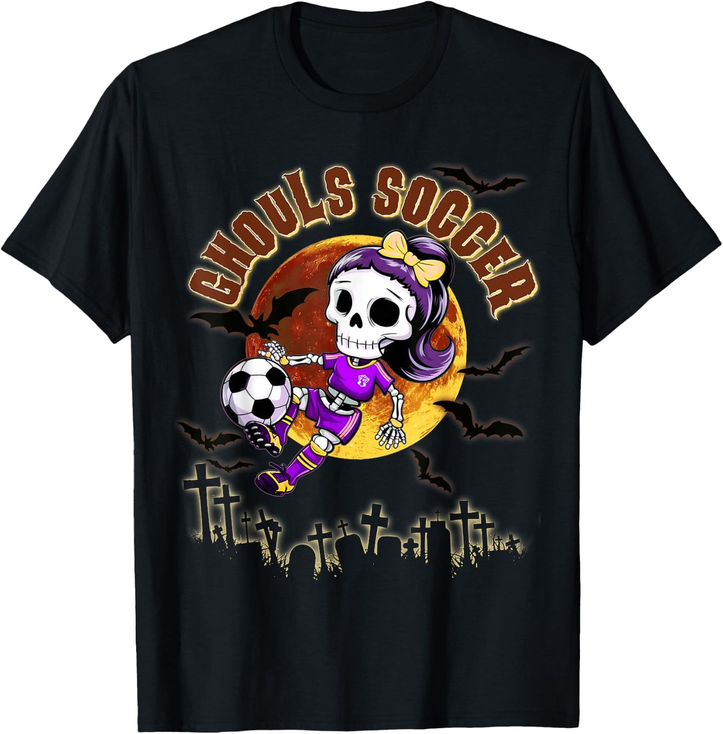Halloween Soccer Girl for Teen Girls October Trick or Treat T-Shirt - T-Shirt | Black