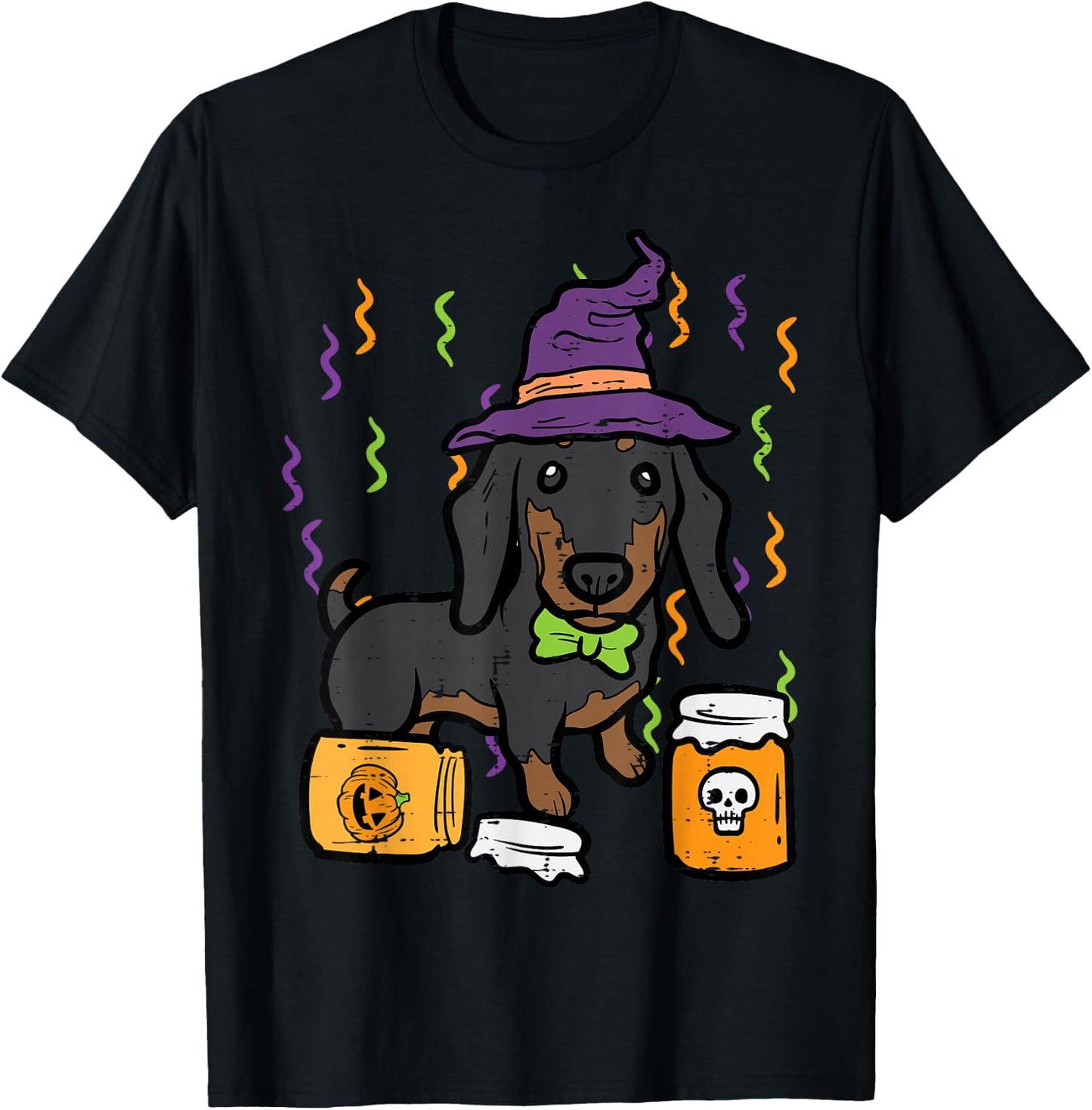 Halloween Dachshund Dog Wiener Doxie Costume Women Kids Men T-Shirt - T-Shirt | Black