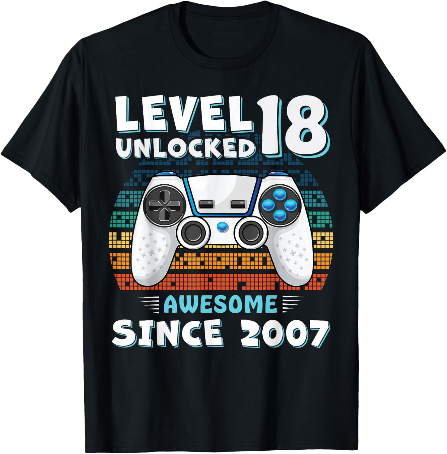 18 Year Old BDay Decorations Men Boy 18yr 2007 18th Birthday T-Shirt - T-Shirt | Black