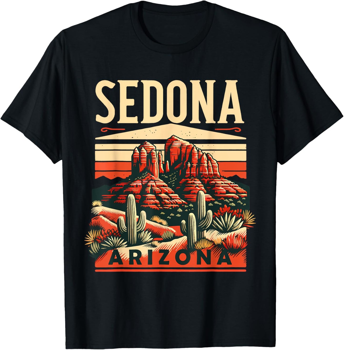 Vintage Sedona Arizona Hiking Outdoor Mountain Sedona AZ T-Shirt - T-Shirt | Black
