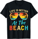 Life is Better at The Beach Retro Palm Trees Summer T-Shirt - T-Shirt | Black