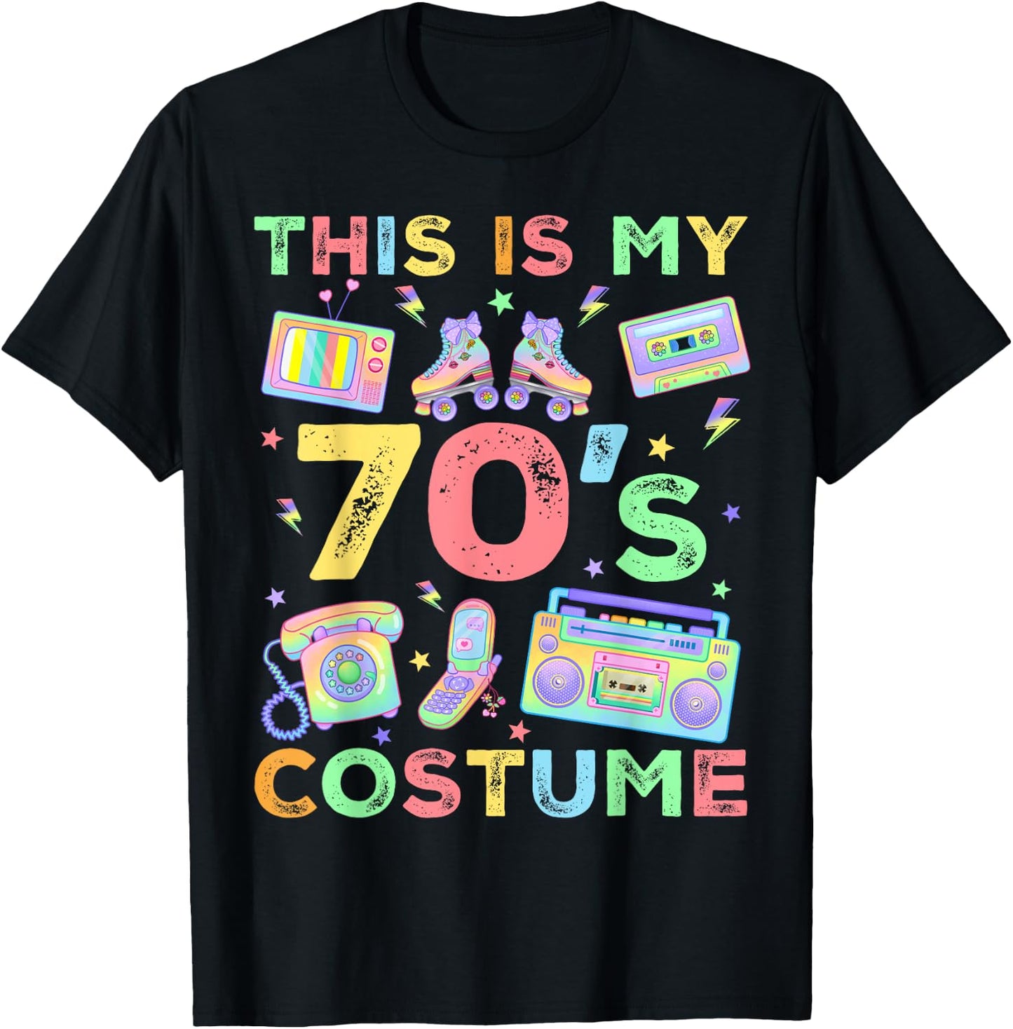 This Is My 70s Costume 70's style Seventies Retro Party T-Shirt - T-Shirt | Black