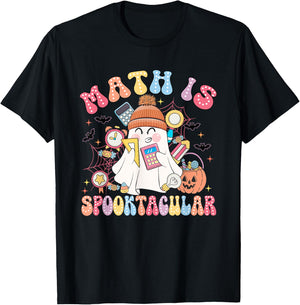 Math Is Spooktacular Math Teacher Spooky Halloween T-Shirt - T-Shirt | Black