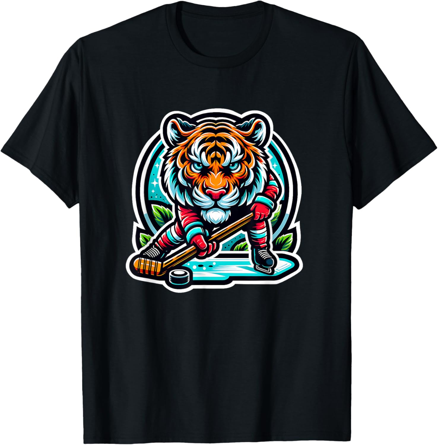 Ice Hockey Tiger Unleash Your Roar T-Shirt - T-Shirt | Black