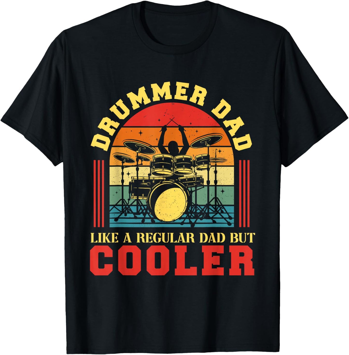 Drummer Dad Happy Father's Day Drum Player Papa Men T-Shirt - T-Shirt | Black